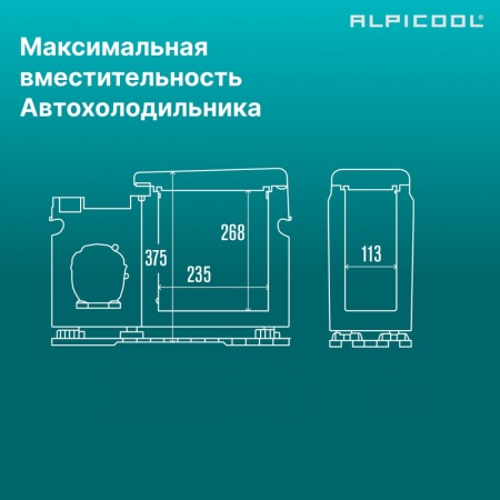 Компрессорный автохолодильник Alpicool CF8 black 12/24V чёрный